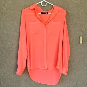 Neon coral blouse